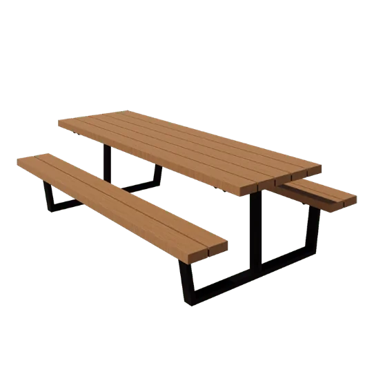 Mesa de piquenique em aço - Georgia L - 240 x 163 x 75 cm - Com madeira de Douglas