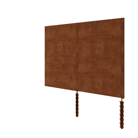 Vedação em aço corten H4 - Conjunto completo - 252 x 6 x 190 cm
