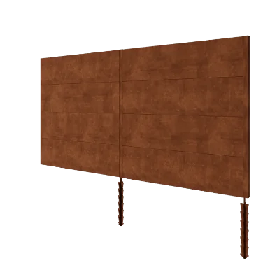 Vedação em aço corten H4 - Conjunto completo - 372 x 6 x 190 cm