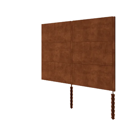 Vedação em aço corten H3 - Conjunto completo - 252 x 6 x 190 cm