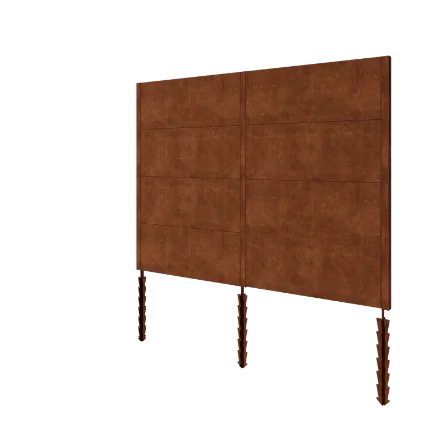 Vedação em aço corten H4 - Conjunto completo - 258 x 6 x 190 cm