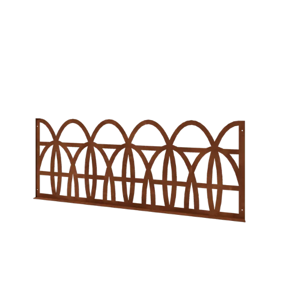 Vedação decorativa em aço corten T - Painel - 149 x 3 x 60 cm