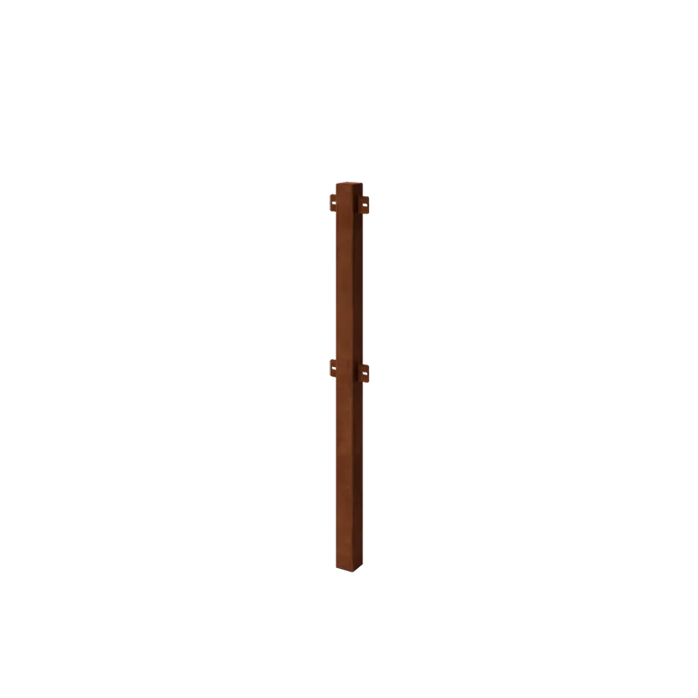 Vedação decorativa em aço corten - Poste intermédio - 110 cm