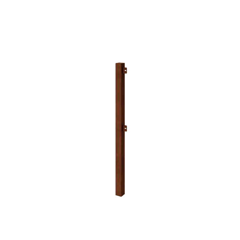 Vedação decorativa em aço corten - Poste final - 110 cm