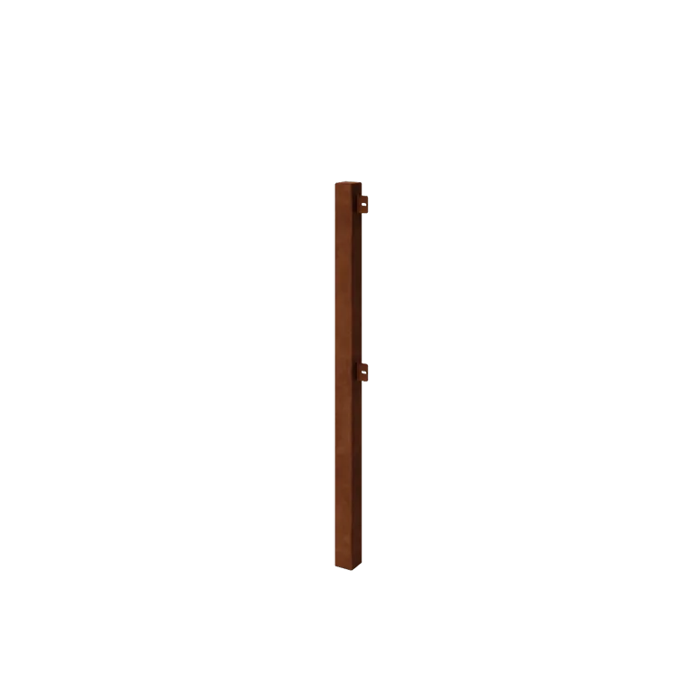 Vedação decorativa em aço corten - Poste de canto - 110 cm