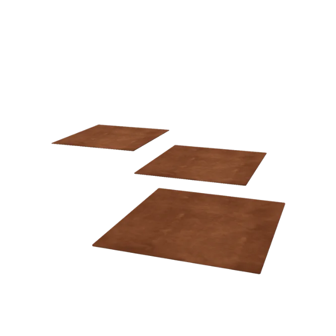 Pedra de pisar em aço corten - Quadrado - 50 x 50 cm