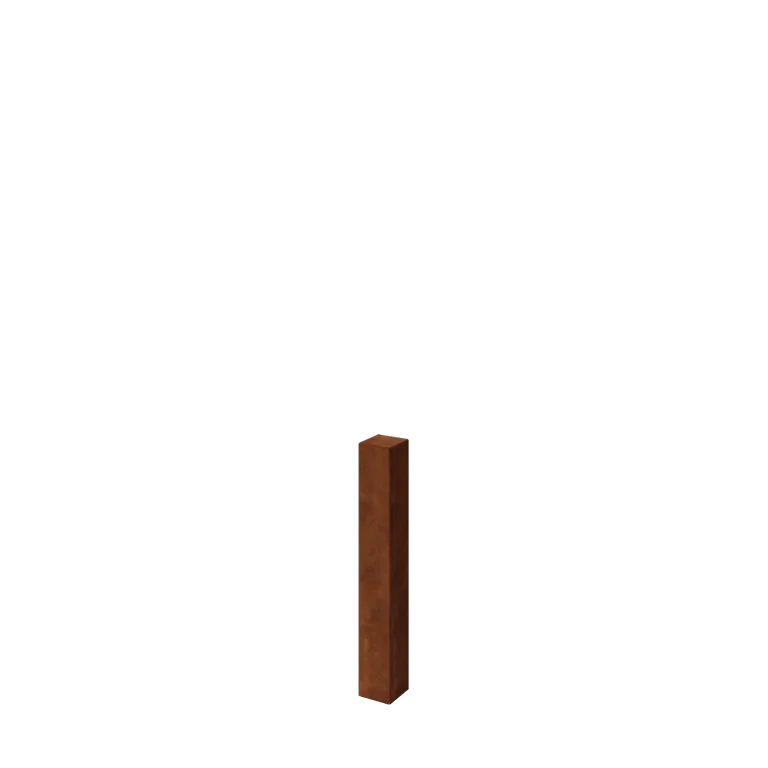 Poste de vedação em aço corten - 12 x 12 x 80 cm