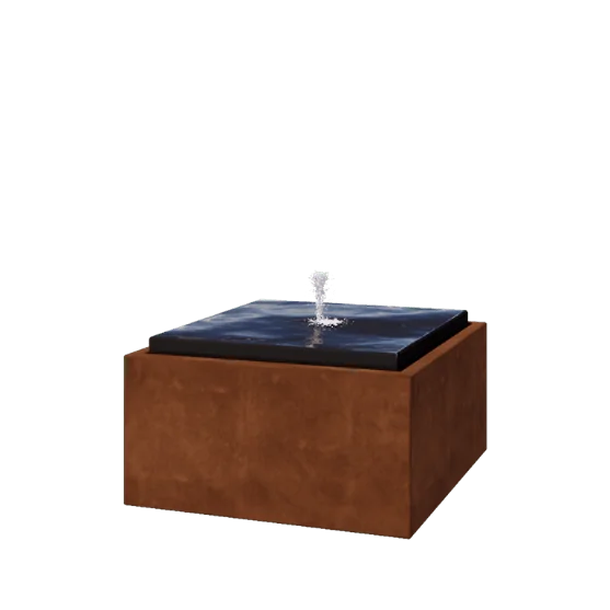 Fonte em aço corten - Orin - 80 x 80 x 40 cm - Sem Iluminação LED