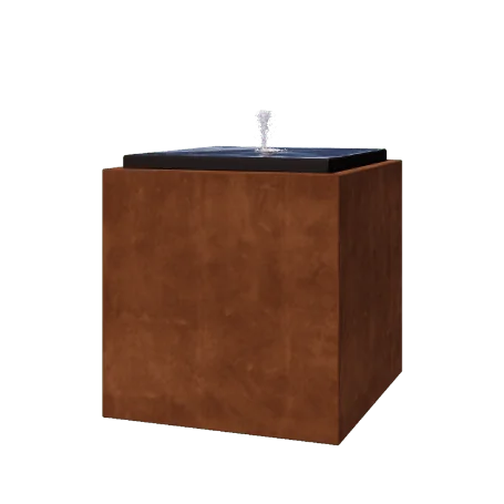 Fonte em aço corten - Orin - 80 x 80 x 80 cm - Sem Iluminação LED