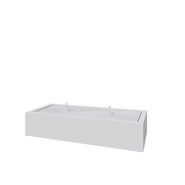 Fonte em alumínio - Lyra - 200 x 80 x 40 cm - RAL9010 fosco (branco) - Com Iluminação LED