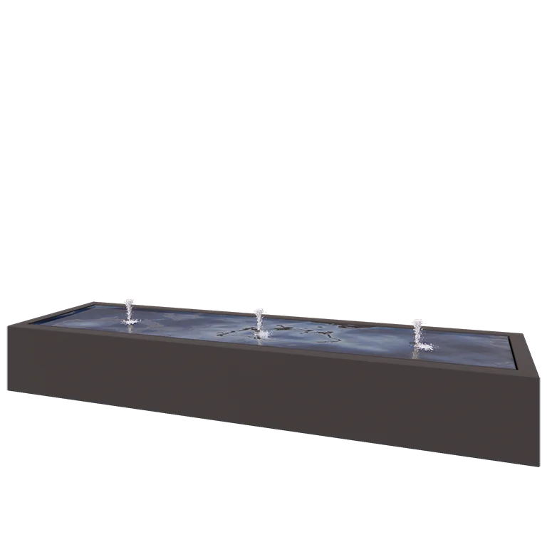Fonte em alumínio - Lyra - 300 x 80 x 40 cm - Outra cor RAL - Com Iluminação LED