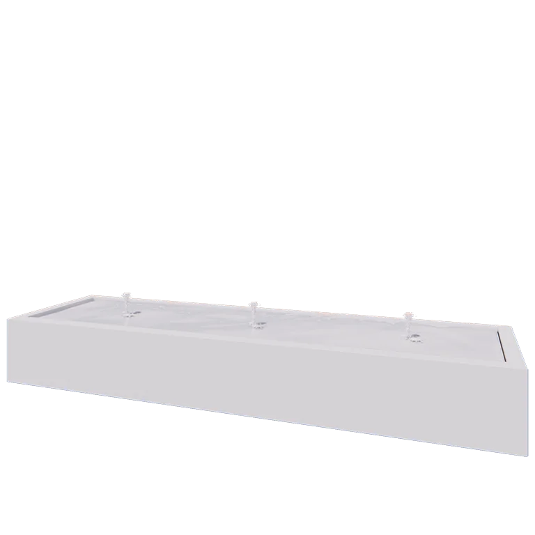 Fonte em alumínio - Lyra - 300 x 80 x 40 cm - RAL9010 fosco (branco) - Com Iluminação LED