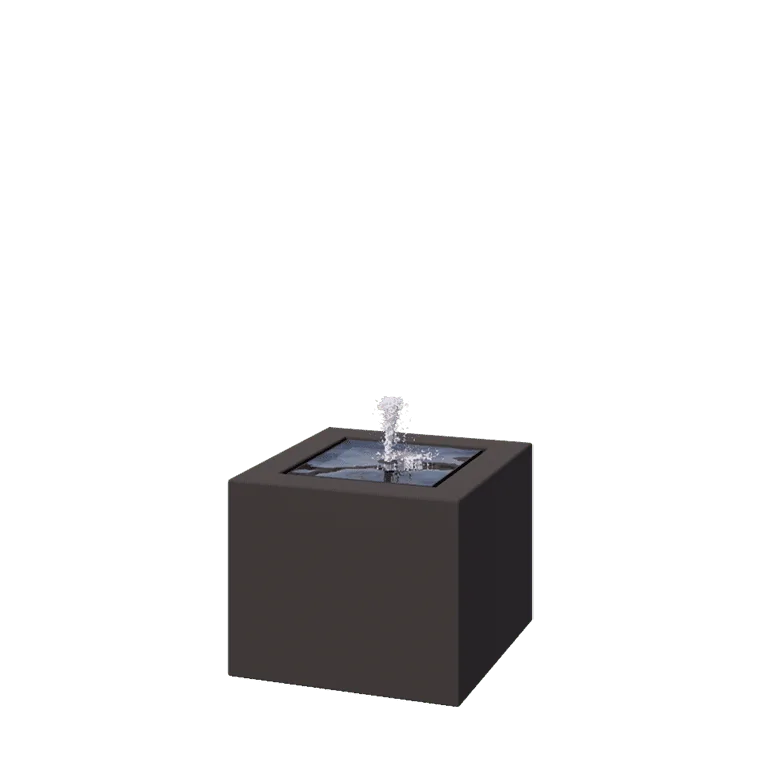 Fonte em alumínio - Lyra - 50 x 50 x 40 cm - RAL7016 fosco (cinzento antracite) - Com Iluminação LED