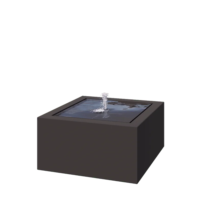 Fonte em alumínio - Lyra - 80 x 80 x 40 cm - Outra cor RAL - Com Iluminação LED