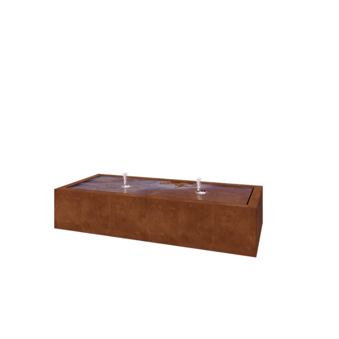 Fonte em aço corten - Lyra - 200 x 80 x 40 cm - Com Iluminação LED